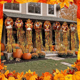 DoubleFill 8 Pcs Thanksgiving Turkey Outdoor Hanging Decorations with Tassels Fall Harvest Yard Decoration Windsocks for Outside 3.3ft Signs for Wall Home Lawn Yard Tree Party Supplies Garden Decor