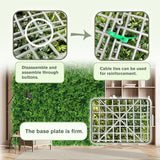 Greenery Faux Grass Wall Backdrop 40"x120"（33.5 SQFT） UV-Anti Artificial Green Boxwood Panel for Patio Balcony Privacy & Ivy Fence Covering Privacy, Garden, Backyard Wall Backdrop Decor