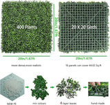 Bybeton Realistic Greenery Backdrop 20"x 20"(16Pcs), Boxwood Panels for Outdoor Privacy Fence & Wall Decor, UV-Protected Faux Plant Wall for Garden & Patio
