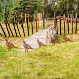 Metal Garden Decorative Statues Distinct Hen and Chicks Silhouette Design,Black Hollow-Cut Yard Art, Perfect Decor for Lawns Yard Gardens (Large, Quail)