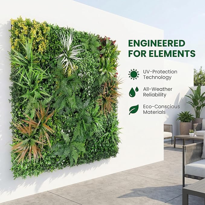 Artificial Grass Wall Panels, 40"x 40" Boxwood Hedge Wall Panels with UV Protection, Privacy Screen Fence, Greenery Wall Backdrop for Indoor Outdoor Garden Fence Backyard Decor