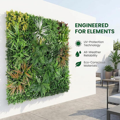 Artificial Grass Wall Panels, 40"x 40" Boxwood Hedge Wall Panels with UV Protection, Privacy Screen Fence, Greenery Wall Backdrop for Indoor Outdoor Garden Fence Backyard Decor