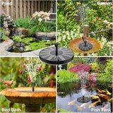 AISITIN Solar Bird Bath Fountain with 6 Nozzles, Solar Powered Floating Water Fountain Pump for Bird Bath, Pond, Pool, Garden, Fish Tank and Outdoor