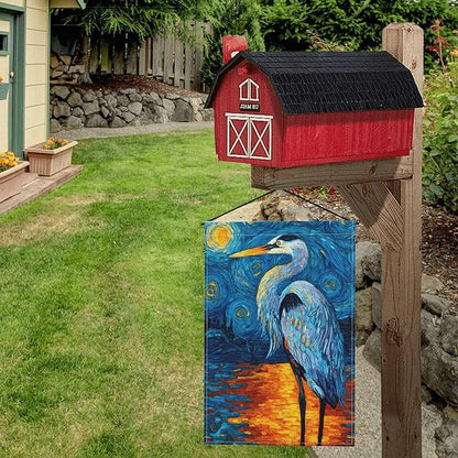 Stork Bird Garden Flag Seasonal Double Sided 12 x 18 Inch Small Yard Flag for Indoor Outdoor Decor Holiday All Seasons
