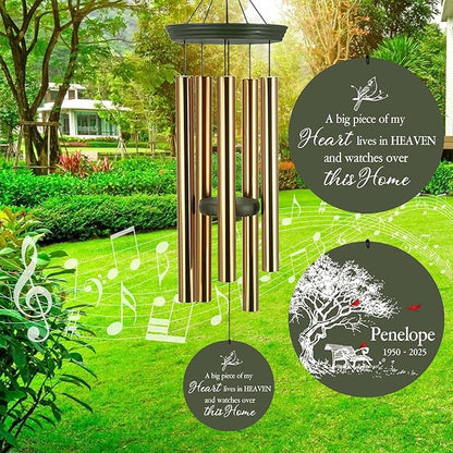 ASTARIN Personalized Wind Chimes Memorial, 30/36 in Cardinal Memorial Wind Chimes, Life Tree Custom Sympathy Gifts in Loving Memory of Mom/Dad, Wind Chime for Loss of Loved Ones(Produced in USA)