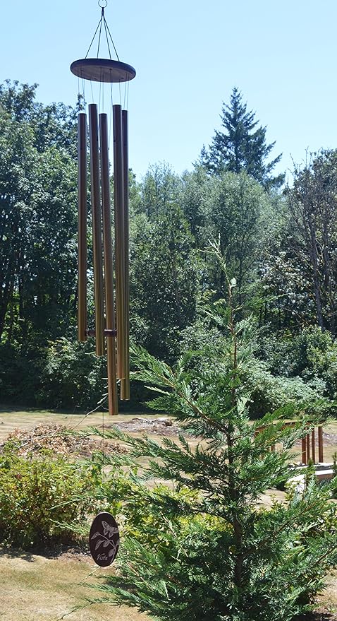 Sunset Vista Designs Bronze Classic Wind Chime with Butterfly, Extra Large