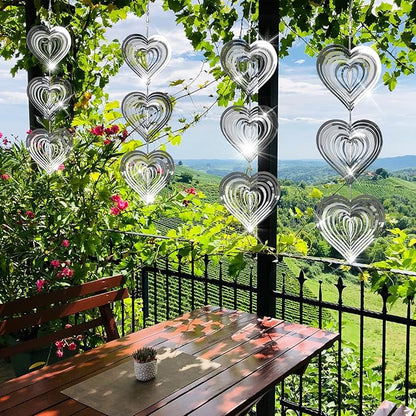 Bird Scare Discs Set Reflective Wind Spinners Outdoor Decor 3D Metal Bird Reflectors Devices Deterrents to Keep Woodpecker Pigeon Away from House Window Outside Patio Yard Porch Fruit Trees