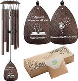 TRILVIX Retirement Gift for Woman Men – 32" Wind Chimes with Happy Retirement Tag, Outdoor Decoration for Retirement Party, Cool Retirement Gifts for Teachers Coworkers Boss Nurses Colleague Friends