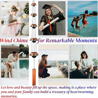 36.8” Handcrafted Copper Wind Chimes – Deep Tone Bells for Garden, Patio, Porch & Zen Décor – Unique Feng Shui, Meditation & Relaxation Gifts for Mom, Dad, Memorial Gardens