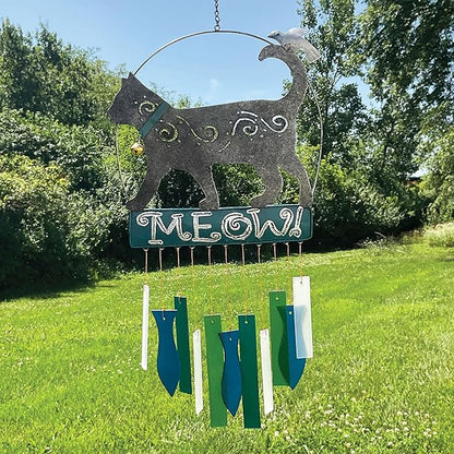 Blue Handworks Kittie Meow Glass Chime