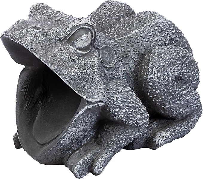 Design Toscano QM7512081 Garden Frog Decorative Object, Grey Stone