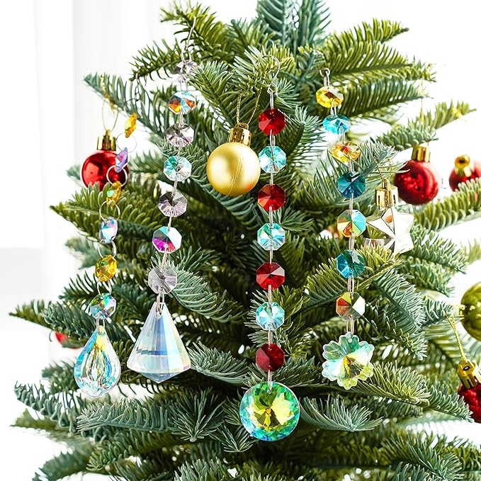 kanpura 164 Pcs DIY Suncatchers Kits Crystal Suncatcher Sun Catchers with Crystals Chandelier Prism Replacement Sun Catcher Beads for Windows Hanging