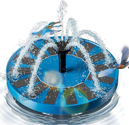2.5W Solar Bird Bath Fountain – Upgraded Solar Pond Fountain with 6 Nozzles,Solar Fountain for Bird Bath, Pond, Garden Decor (Blue)