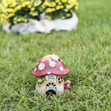 Giftware by Roman Inc., 8" H Toad Abode with Daisy Statue, Garden Collection, Outdoor Statue, Memorial, Resin Stone, Adorable Mushroom and Flowers, Garden Décor (7x5x7)