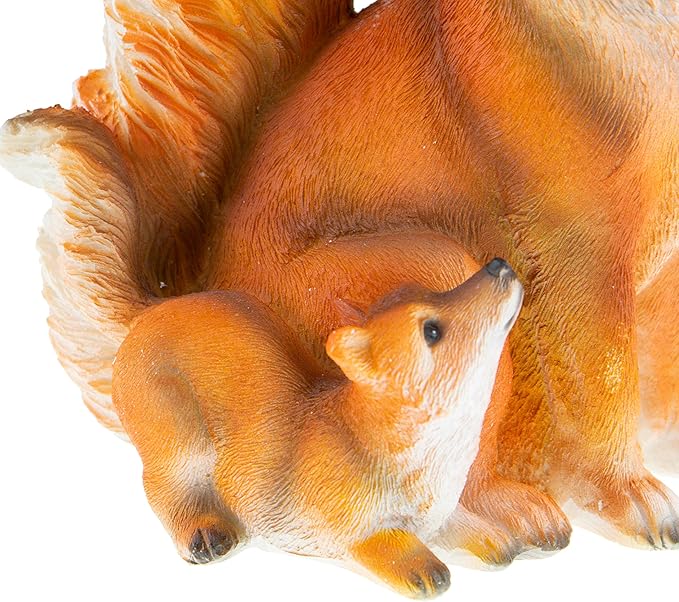 CLEVER GARDEN Cute Resin Garden Statue Decoration, Outdoor Lawn Yard Polyresin Animal Figurine Sculpture Ornament Décor, Fox Family