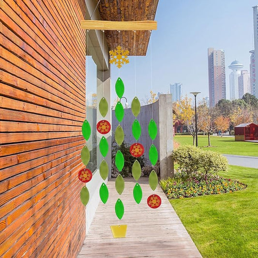 Solar Wind Chimes Unique Light, Glass Mobile Hanging Solar Light Wind Chime for Home, Garden, Patio and Yard Decor