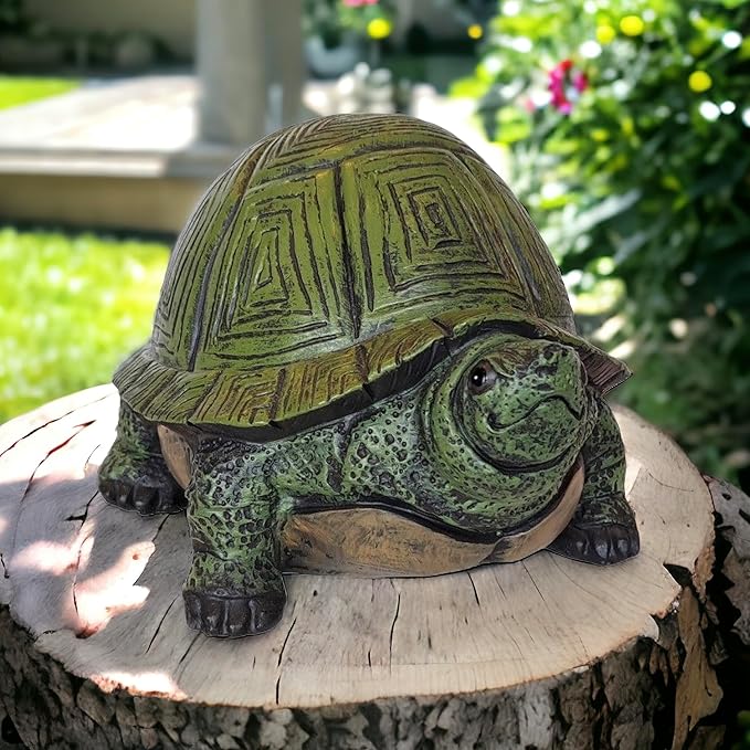 Gift Essentials Stocky Turtle Garden and Patio Decor and Key Hider - Holds 2 Hidden Keys Outside, Secret Hidden Door Underneath