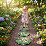 Paving Bricks for The Courtyard gate - Decorative Statues for The Entrance Path, Mosaic Stepping Stone - Garden Lawn Outdoor Decoration Stone 12 inches (Green)