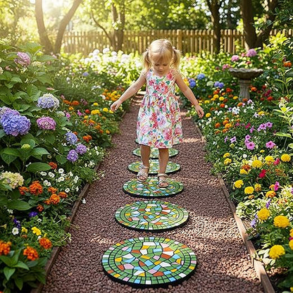 Paving Bricks for The Courtyard gate - Decorative Statues for The Entrance Path, Mosaic Stepping Stone - Garden Lawn Outdoor Decoration Stone 12 inches (Green)