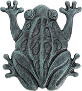 Lawei Cast Iron Frog Stepping Stone, Vintage Green Sturdy Outdoor Garden Statue, Unique Decorative Frog Flagstone Mat for Patio, Lawn, Yard, Garden Walkway, Non-Slip Entryway Rug, 12 x 10.6 in