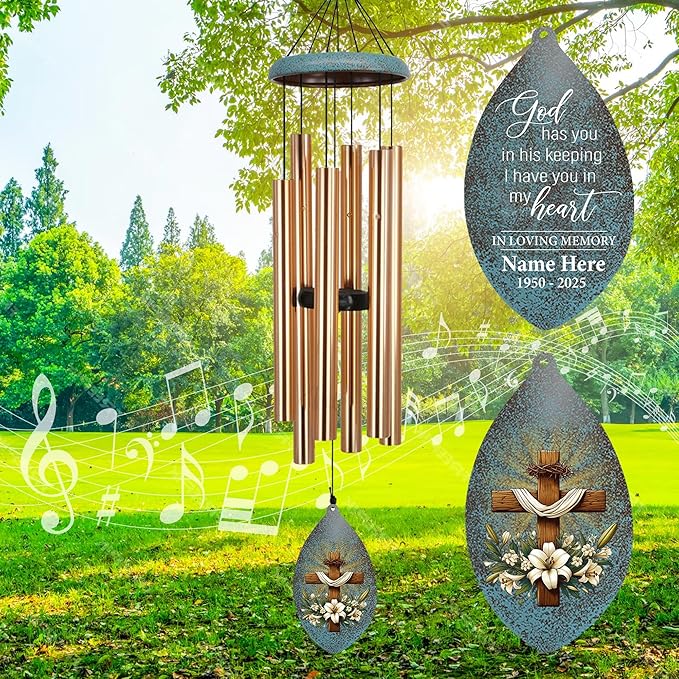 ASTARIN Wind Chimes for Loss of Loved One, Sympathy Gifts Wind Chime for Loss, Personalized Sympathy Windchimes in Memory of Mom/Dad, Memorial Gifts for Bereavement Condolences(Produced in USA)