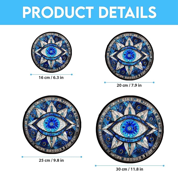 Evil Eye Suncatcher Stained Glass Window Hangings for Women Mom Red Birds Sun Catchers Colorful Ornament Bird Lovers Gift Gifts for Women Mom Wife
