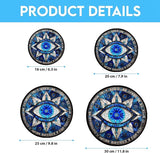 Evil Eye Stained Glass Window Hangings, Cat Butterfly Sunflower Handcrafted Stained Glass Suncatchers, Gift for Cat Lovers Nature Lovers (12”x12”)
