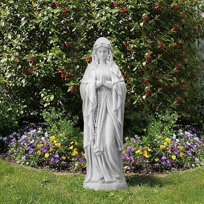 Virgin Mary Praying Statue, 29.9" H Garden Statue of Mary, Blessed Mother Outdoor Religious Sculpture for Patio Yard Home Decor