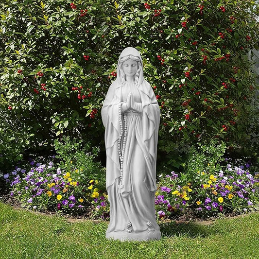 Virgin Mary Praying Statue, 29.9" H Garden Statue of Mary, Blessed Mother Outdoor Religious Sculpture for Patio Yard Home Decor