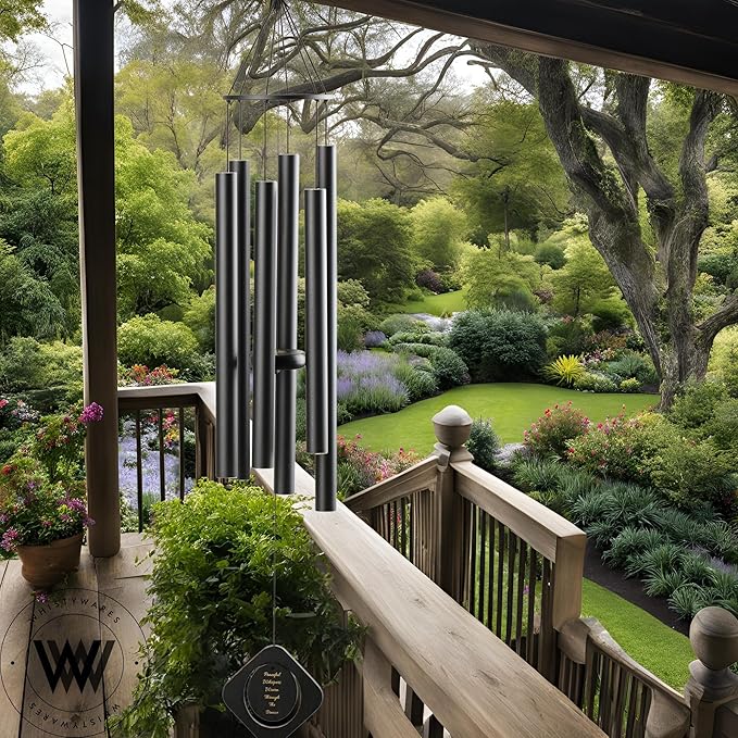 Whistywares Deep Tone Outside Wind Chime - Large Tube Wind Chimes for Outdoors - Soothing Tuned Tones - Ideal Feng Shui Chime - Windchime for Home, Garden or Patio.