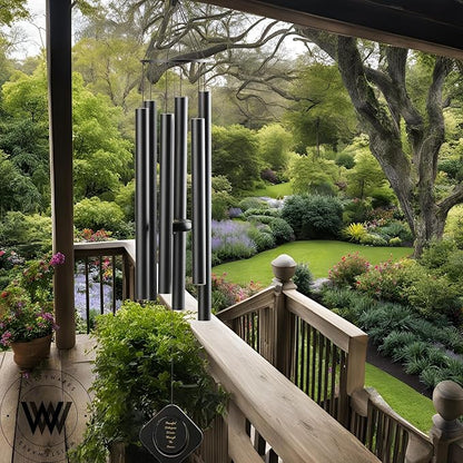 Whistywares Deep Tone Outside Wind Chime - Large Tube Wind Chimes for Outdoors - Soothing Tuned Tones - Ideal Feng Shui Chime - Windchime for Home, Garden or Patio.