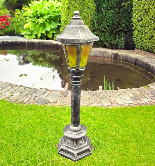 coolboy Street Light Garden Statue for Dogs to Pee On,Puppy Pee Post Training Tool Street Lamp Resin Statue,Indoor Outdoor Street Lights Decor Figurines for Yard Art and Garden Lawn,The （Silver）