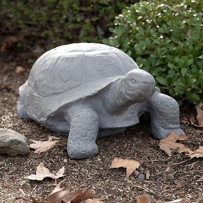 XBrand 30.3" L Light Grey Polystone Turtle Statue for Indoor or Outdoor Garden Decor