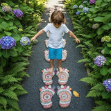 Garden Path Paved with River Pebbles -Footprint Stepping Stones -Garden, Terrace, Garden or Sidewalk Horticultural Design Decorative Stones-Fake Pebbles Children's Stepping Stones (2-piece Set) # A