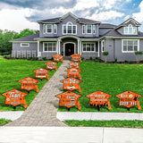 Chunful 12 Pack Graduation Yard Signs Grad Decoration 2026 Happy Graduate Lawn Garden Sign with Stake Congrats Outdoor Plastic Cap Hanging Ornament for Class Pathway Walkway Porch Party(Orange)