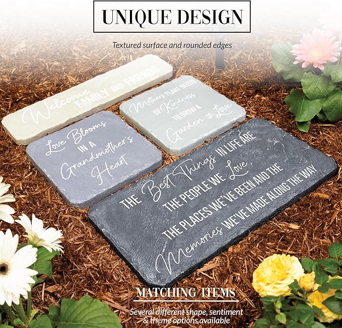 Pavilion – Welcome Family & Friends – 16” Indoor Outdoor Weatherproof Decorative Garden Stepping Stone Housewarming Gift