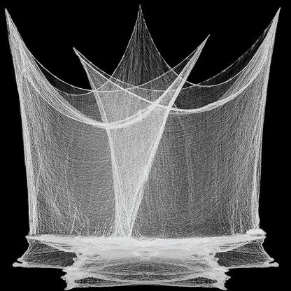 80 x 400 Halloween Decorations Creepy Cloth Indoor Outdoor, Scary Gauze Halloween Party Decorations, Spooky Home Decor Supplies for Table Tree Garden Doorway Haunted House Yard Skeleton (1PCS White)