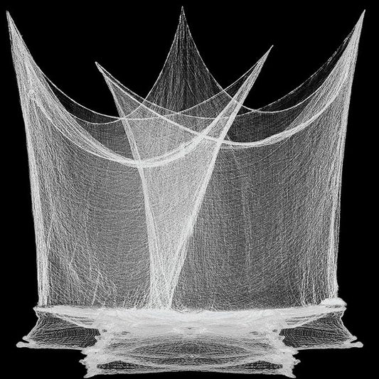 80 x 400 Halloween Decorations Creepy Cloth Indoor Outdoor, Scary Gauze Halloween Party Decorations, Spooky Home Decor Supplies for Table Tree Garden Doorway Haunted House Yard Skeleton (1PCS White)
