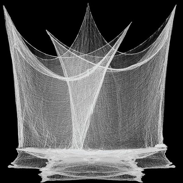 80 x 400 Halloween Decorations Creepy Cloth Indoor Outdoor, Scary Gauze Halloween Party Decorations, Spooky Home Decor Supplies for Table Tree Garden Doorway Haunted House Yard Skeleton (1PCS White)