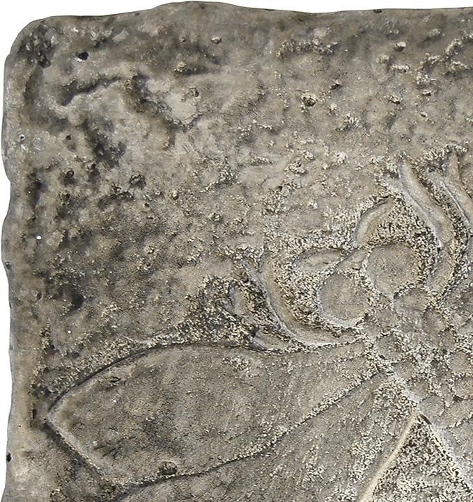 BestNest Set of 2 Athens Pre-Aged Dragonfly Stepping Stones – 12"x12" Concrete Garden Pavers with Raised Insect Detail – Gray Stone Finish Outdoor Pathway Decor