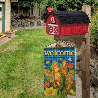 Corn Garden Flag Seasonal Double Sided 12 x 18 Inch Small Yard Flag for Indoor Outdoor Decor Holiday All Seasons
