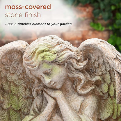 Alpine Corporation 19" Tall Old World Guardian Angel Outdoor Garden Statue
