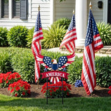 TERESA'S COLLECTIONS 4th of July Decorations for Outdoor, Patriotic Memorial Day Garden Decor, Eagle Metal Yard Art Sign for Outside, Americana Garden Stake for Lawn, Independence Day Gifts, 26.7''