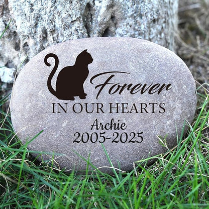 EBONY Personalized Pet Memorial Garden Stones for Dog or Cat Headstone Custom Pet Memorial Stone Customize with Name and Date Message Gift for Loss of Dog & Cat Lover (Standard)