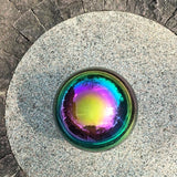 Gazing Ball for Garden Decor - 8-Inch Hollow Metal Sphere for Outdoor & Indoor Use, Patio, Yard, Flower Bed Accent Piece (Rainbow)