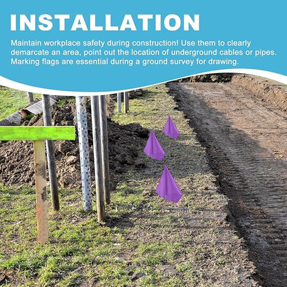 M METERXITY 10-Pack Blank Marking Flags, 15x5.1x4 Inch Waterproof Yard Flags Marking for Lawn/Garden/Irrigation/Landscape/Sprinkler/Survey/Dog Training/DIY [Purple]