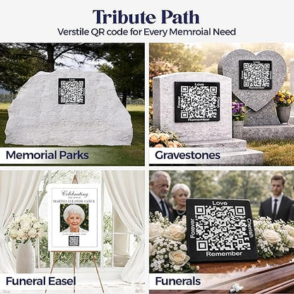 Memorial Slate Stone - Linked to The Digital Profile (TributePath), Memorial Plaque Sympathy Gift or Bereavement Gift, Memorial Gifts for Loss of Father, Mother, Brother Garden Slate Stone