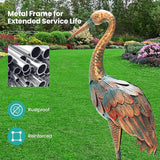 Giantex Crane Garden Statues Set of 2, Standing Metal Crane Sculptures Bird Ornament Yard Decorations for Lawn Backyard Porch Patio Outdoor Decor, with 4 U-Shaped Stakes (Crane)