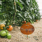 Rustic Iron Vegetable Marker - Indoor/Outdoor Vegetable Garden Label - Plant Tags for Pots - Decorative Plant Stake Stake for Farmhouse/Greenhouse (Tomato)