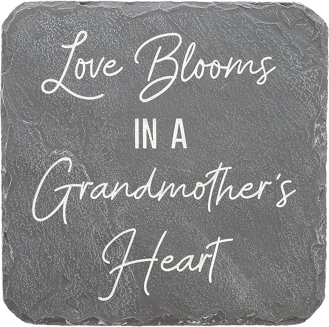 Pavilion – Love Blooms Grandmother’s Heart – 7.75” Indoor Outdoor Weatherproof Decorative Garden Stepping Stone Housewarming Mother’s Day Grandma Gift